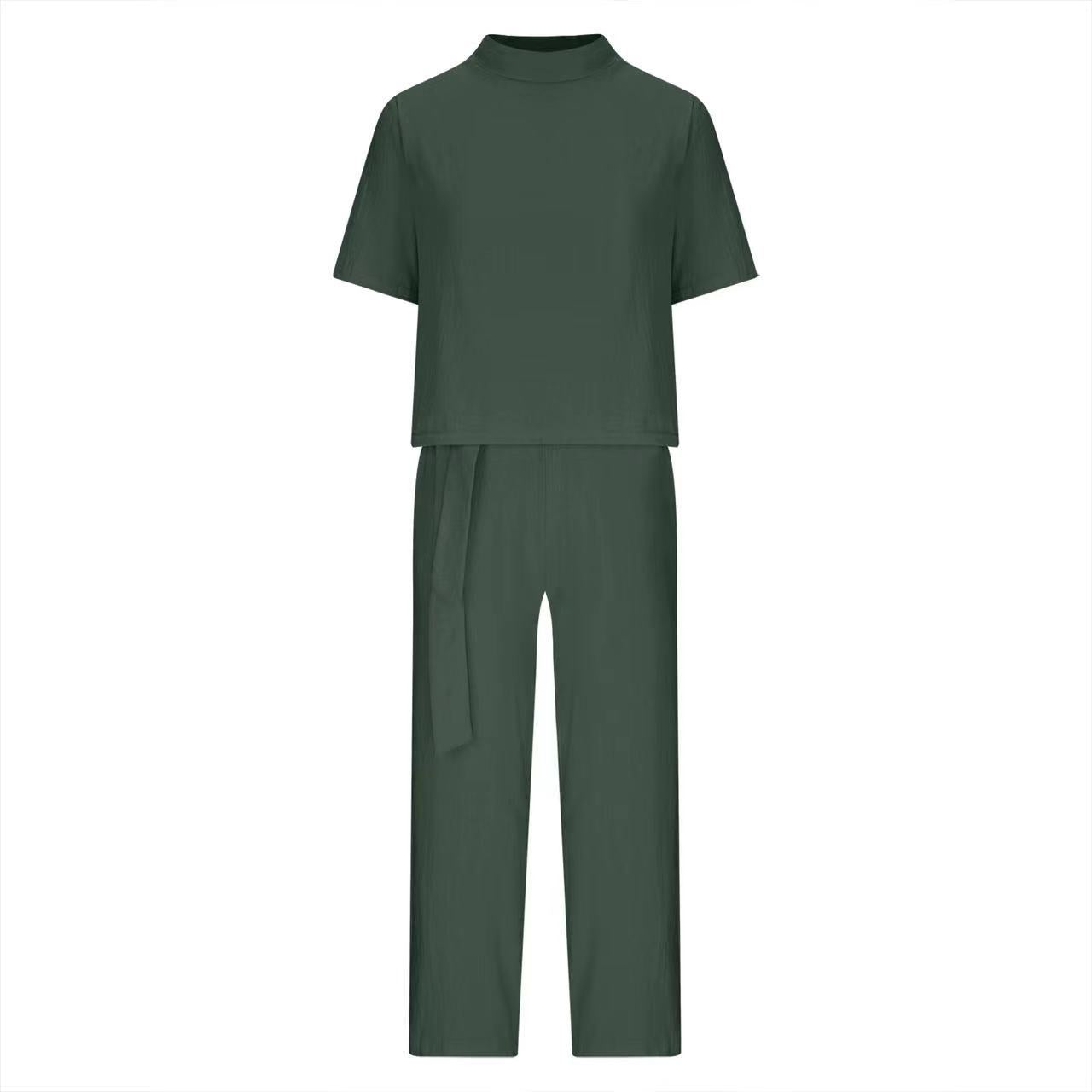 NTG Fad SUIT Two-piece short-sleeved crew neck trousers set