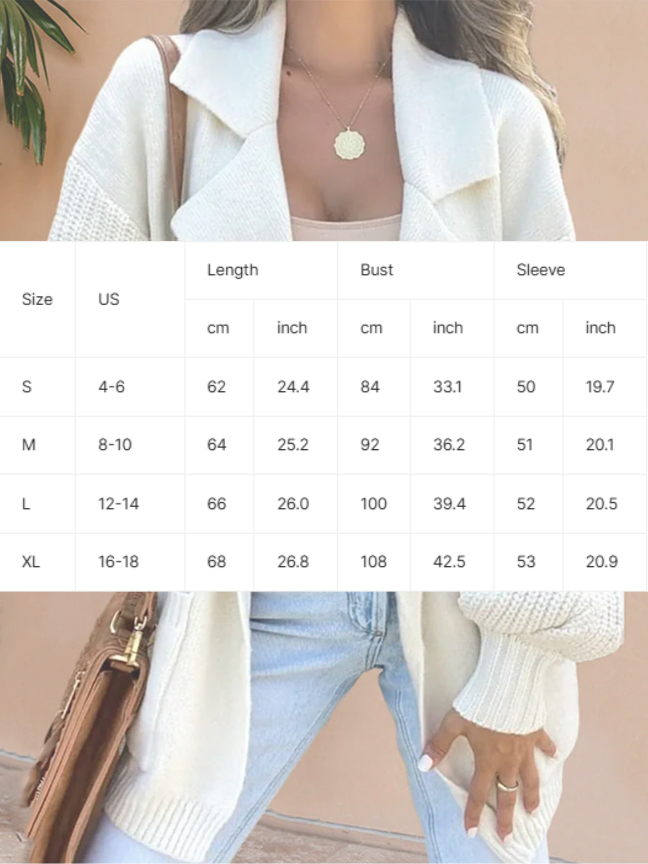 NTG Fad sweater Cardigan Sweater Solid Color Suit Collar Long Sleeve Knitted Jacket