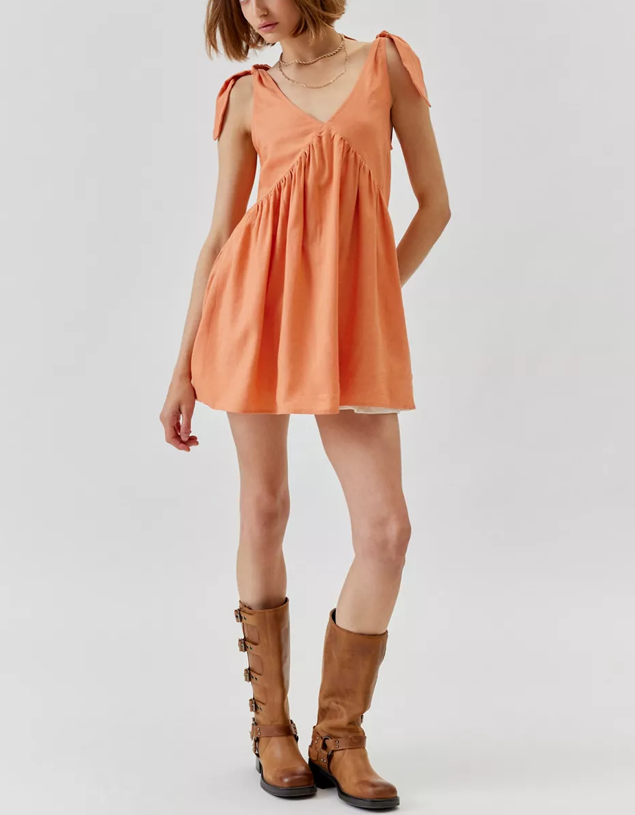 NTG Fad Tie Shoulder Tunic Mini Dress