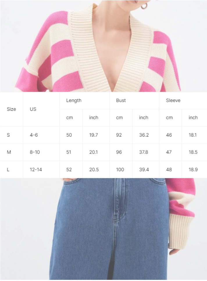 NTG Fad TOP Contrast Color Loose Design Knitted Cardigan Jacket