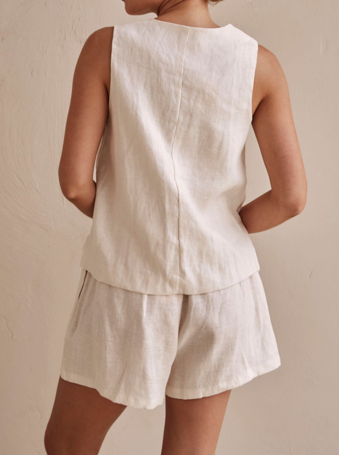 NTG Fad TOP Cotton and linen irregular suit vest-（Hand Made）