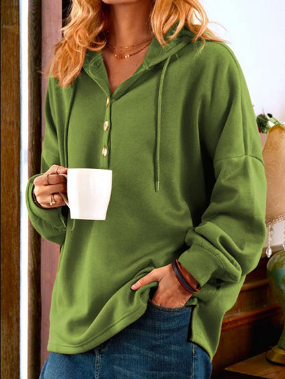 NTG Fad TOP Green / S Casual Hooded Cotton Sweatshirt