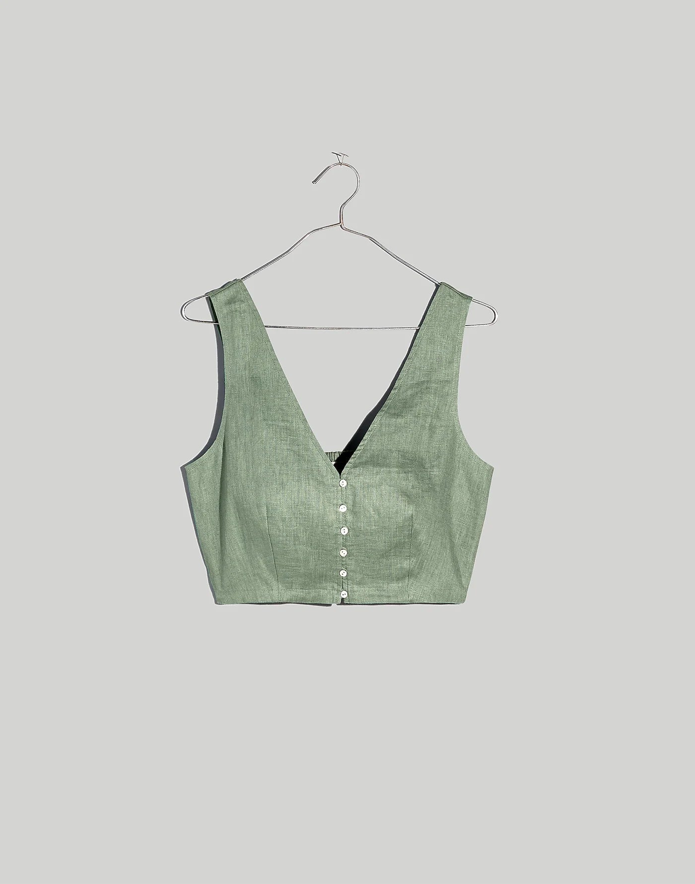 NTG Fad TOP Linen and cotton cropped vest top-（Hand Made）
