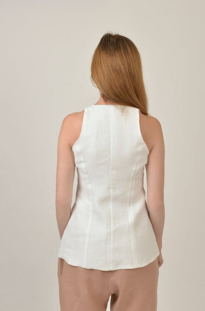 NTG Fad TOP Linen cotton formal vest-（Hand Made）
