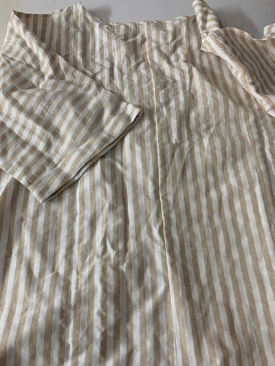NTG Fad TOP New V-neck striped loose short-sleeved cotton shirt