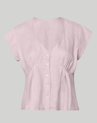 NTG Fad TOP Pink / S Deep V-neck top-（Hand Made）