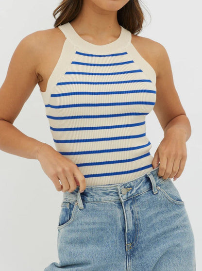 NTG Fad TOP Sexy sleeveless striped knitted vest