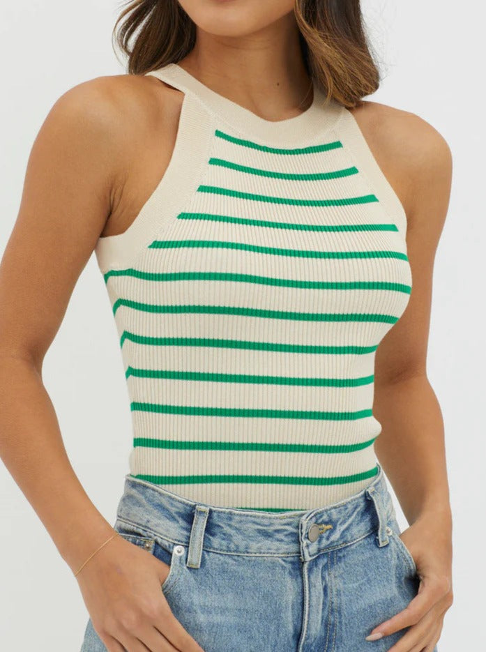 NTG Fad TOP Sexy sleeveless striped knitted vest