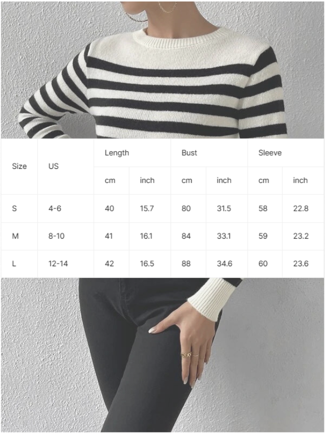 NTG Fad TOP Striped Short Inner and Outer Knitted Sweater