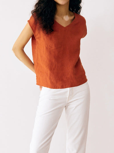 NTG Fad TOP V-neck pullover top-（Hand Made）