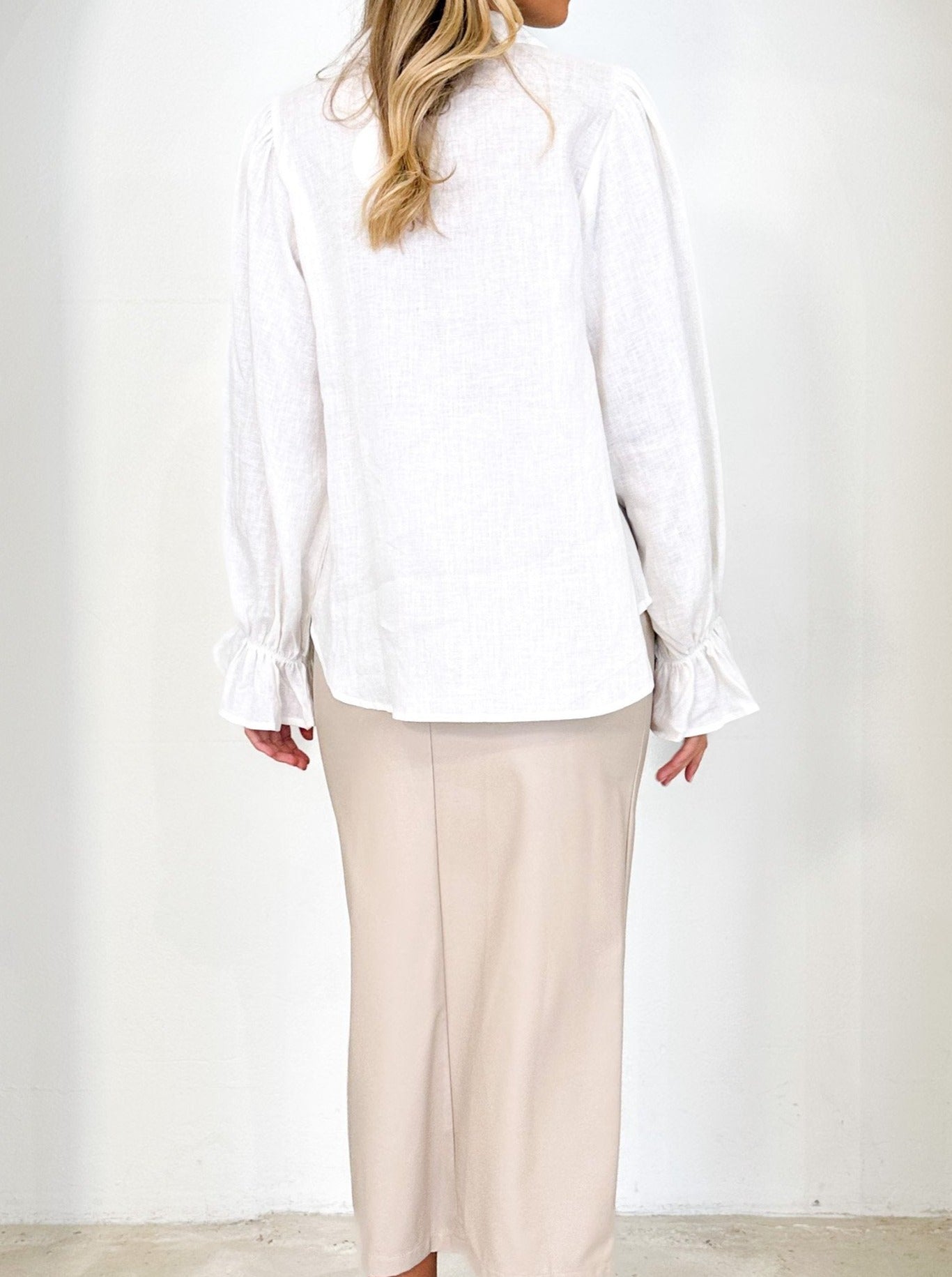 NTG Fad Tops Caprise Linen Shirt - Off White-（Hand Made）
