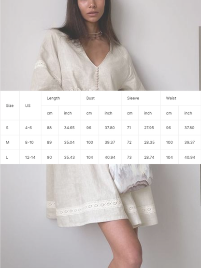 NTG Fad V-neck Lantern Sleeve Loose Dress