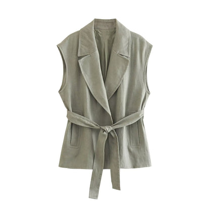 NTG Fad Vest light green / XS Sleeveless linen vest