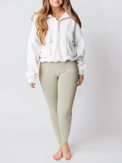 NTG Fad Waisted Polar Fleece Half-zip Sweatshirt