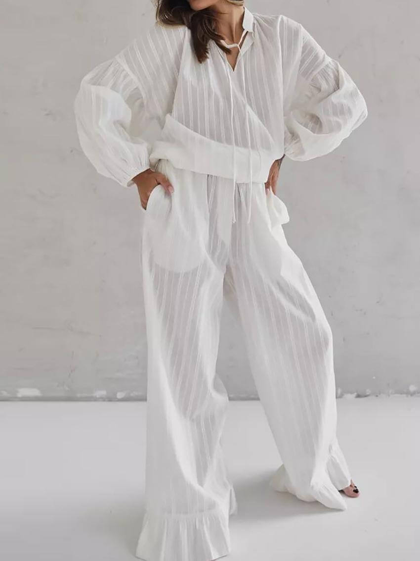 NTG Fad White Pure Cotton Comfortable Breathable Loungewear