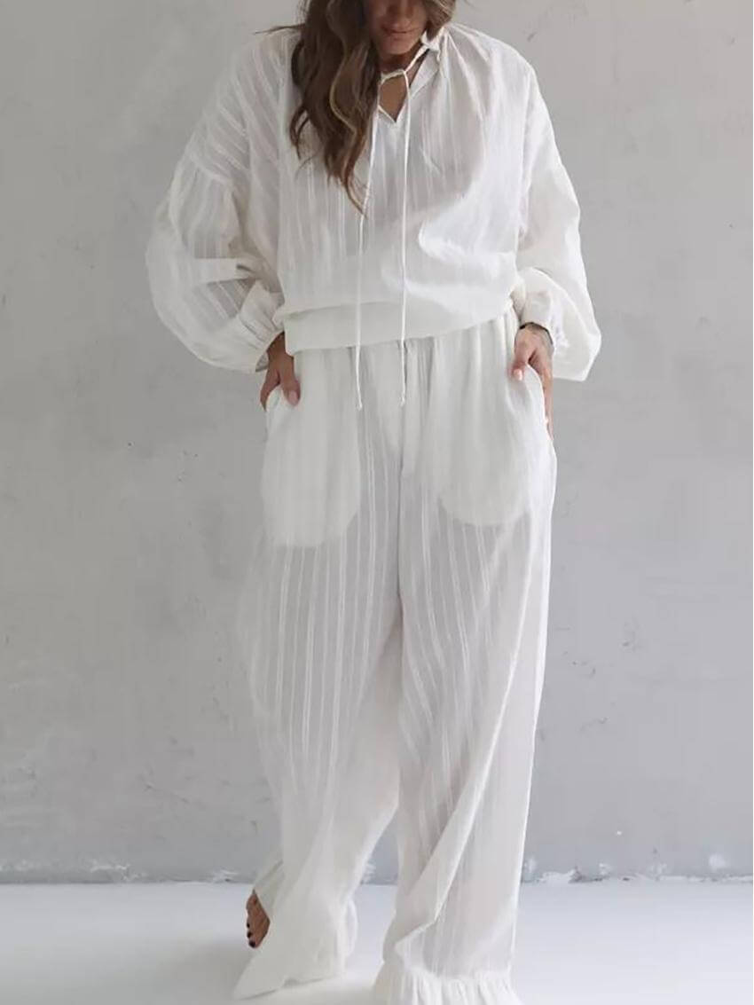 NTG Fad White Pure Cotton Comfortable Breathable Loungewear