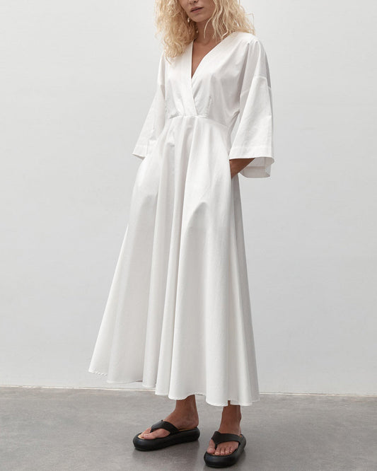 NTG Fad white / S Wide sleeve dress