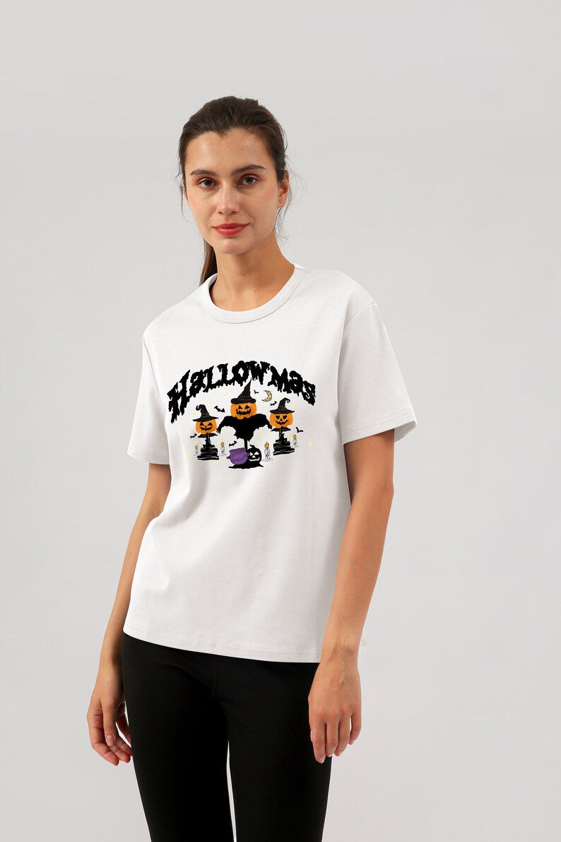 NTG Fad White- short sleeve / S US letter Western Halloween Sweatshirt for Women