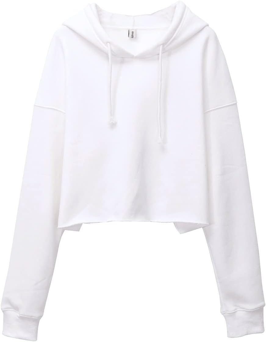 NTG Fad White / X-Large Women's Cropped Hoodies Fleece Crop Top Sweatshirt
