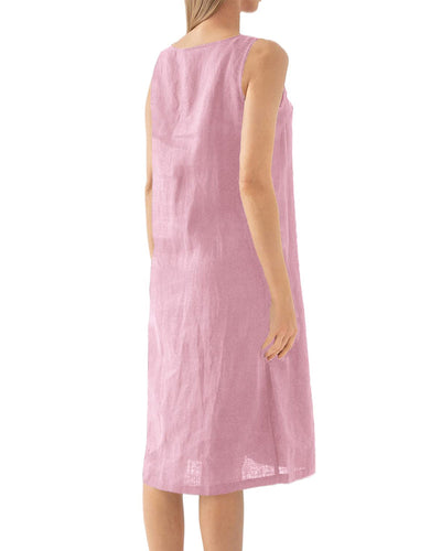 NTG Fad Women’s 100% Linen Sleeveless Dress