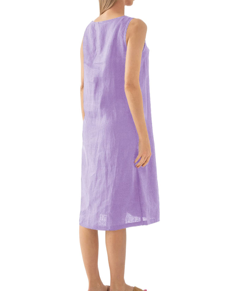 NTG Fad Women’s 100% Linen Sleeveless Dress