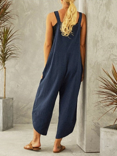 NTG Fad Women's Casual Pure Color Ankle-Length Overalls