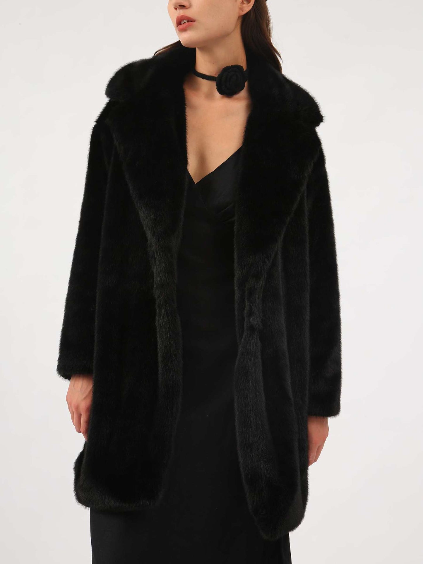 NTG Fad Women's Faux Fur Longline Duster Coat