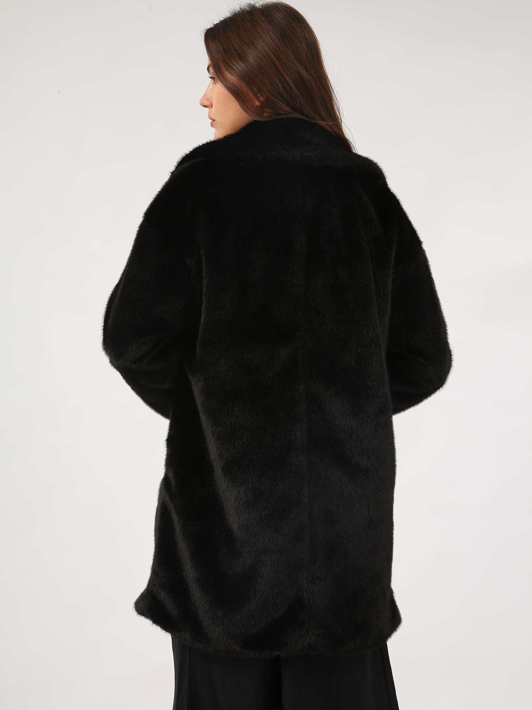 NTG Fad Women's Faux Fur Longline Duster Coat