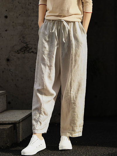 NTG Fad Women's Pure Color Elegant Casual Cotton Pants