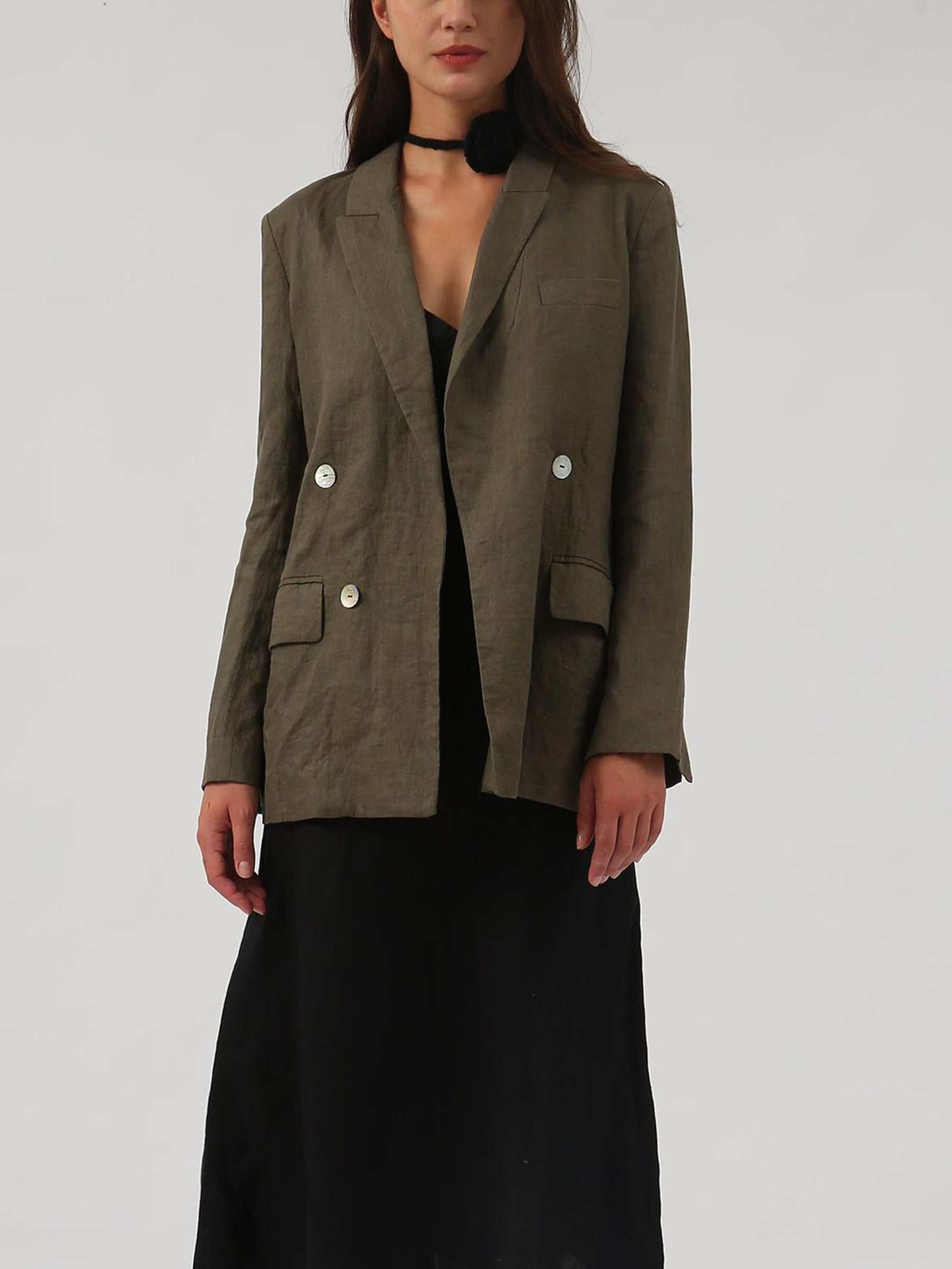 NTG Fad Women's Pure Linen Casual Blazer