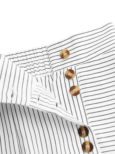 NTG Fad Women's Striped Print Button Culottes