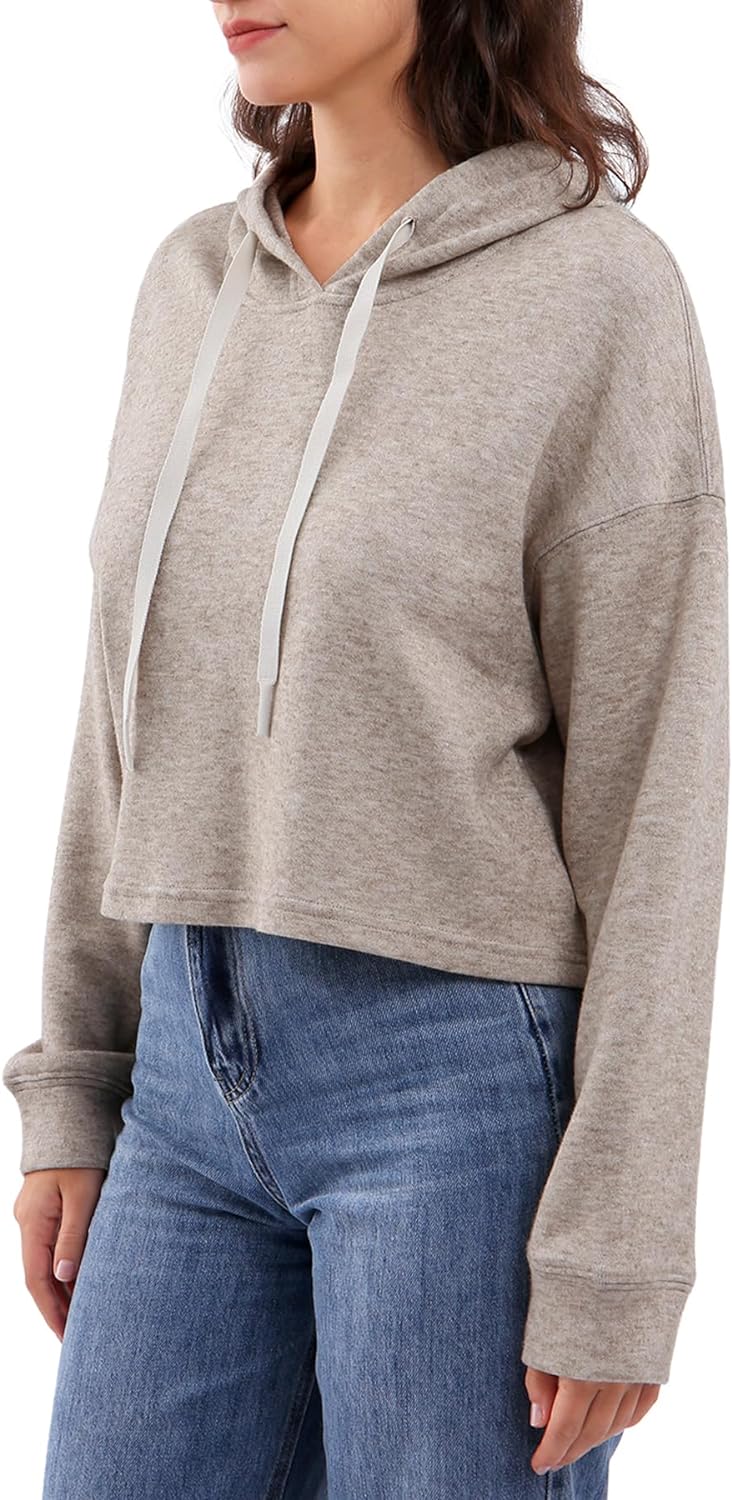 NTG Fad Womens Cropped Hoodie Crop Top Sweatshirt with Hood