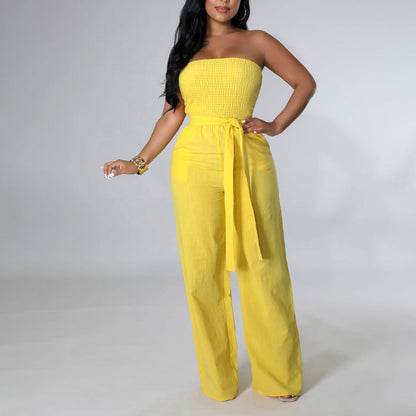NTG Fad Yellow / S New high waisted chest jumpsuit