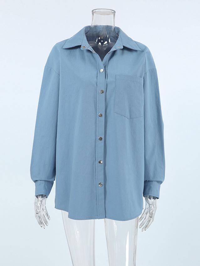 NTGFad Blue Cotton Long-sleeved Jacket