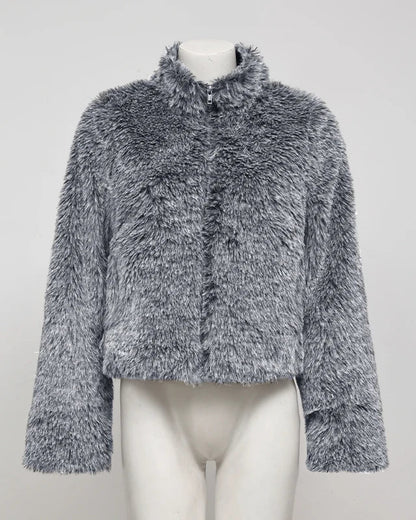 NTGFad Gray / S Winter Thickened Warm Women's Faux Fur Coat