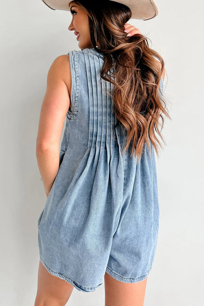 NTGFad Sleeveless Shorts Denim Jumpsuit