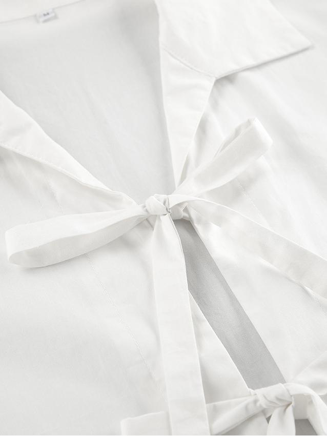 NTGFad White Cotton Tie Shirt