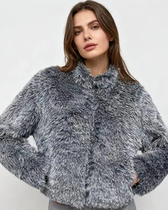 NTGFad Winter Thickened Warm Women's Faux Fur Coat