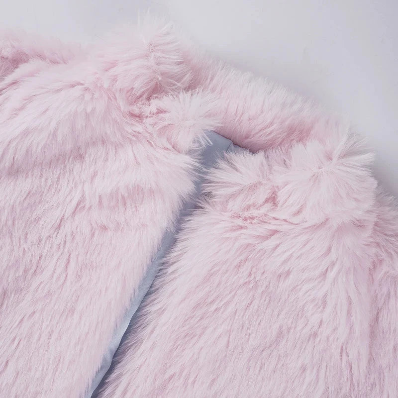 NTGFad Women's Winter Thick Warm Faux Fur Coat