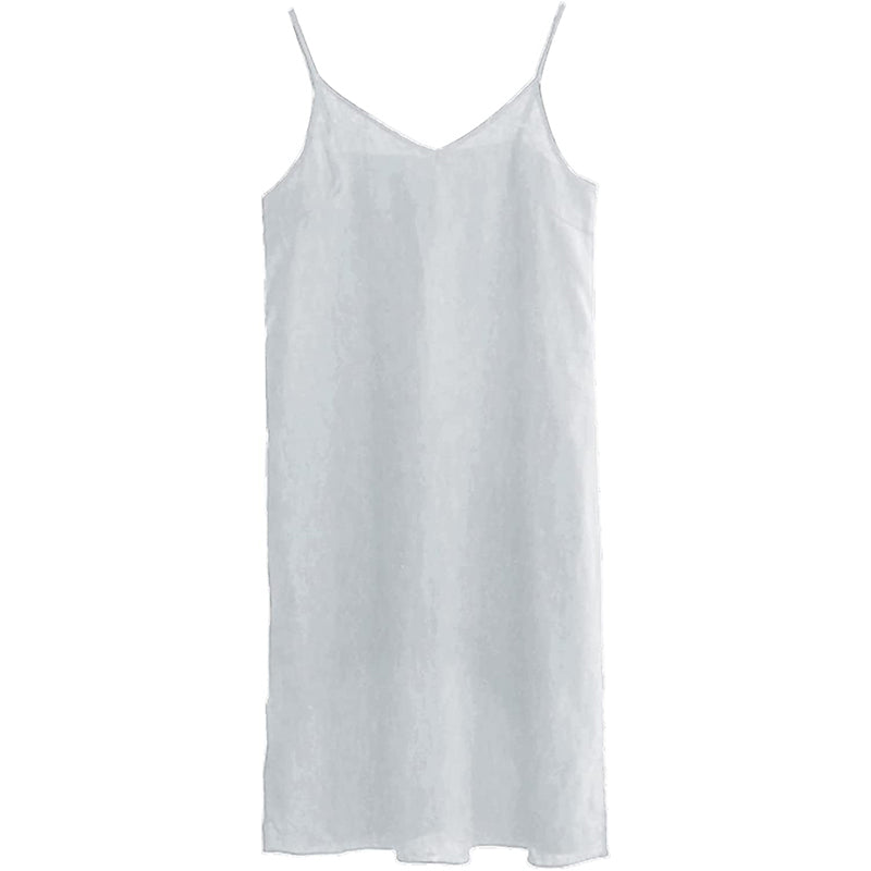 2021 NTG L / White Linen Strap Slit Dress