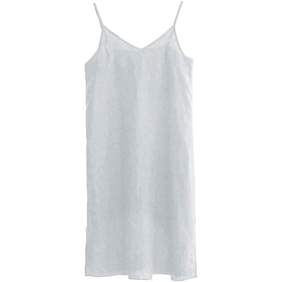 2021 NTG L / White Linen Strap Slit Dress