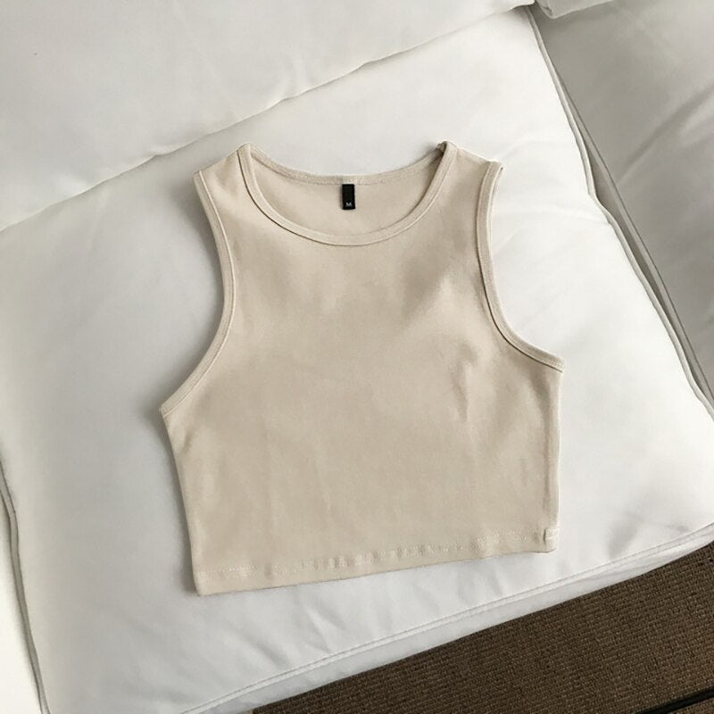 2021 NTG S / Apricot Casual Sports Crop Tops