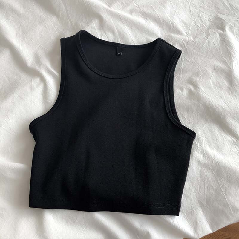 2021 NTG S / Black Casual Sports Crop Tops