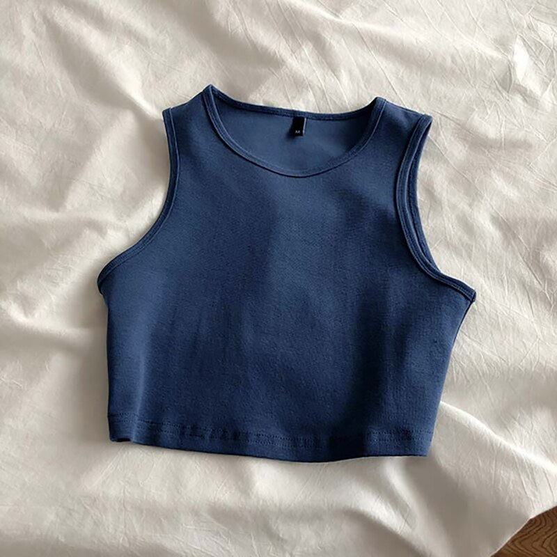 2021 NTG S / Blue Casual Sports Crop Tops
