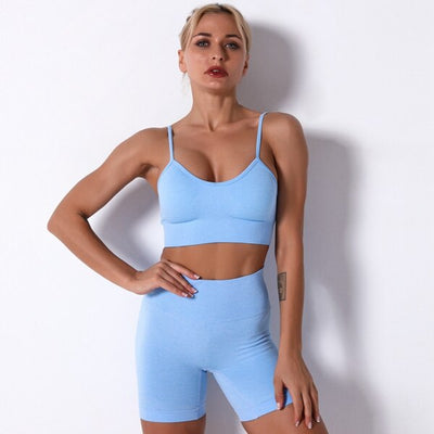 2021 NTG S / Blue Ladies Sports Bra Fitness Yoga Suit