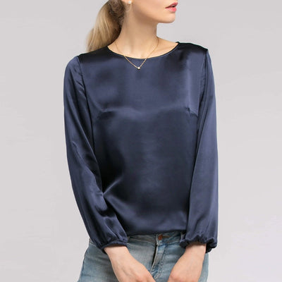 2021 NTG S / Dark Blue New Satin Woman Shirt