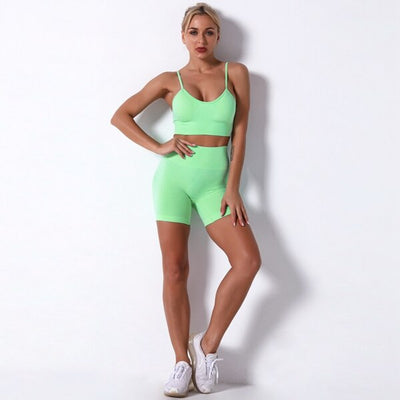 2021 NTG S / Green Ladies Sports Bra Fitness Yoga Suit