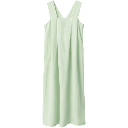 2021 NTG S / Green Linen Wide Strip Dress