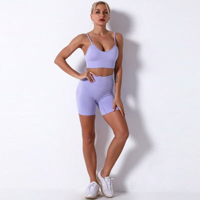 2021 NTG S / Purple Ladies Sports Bra Fitness Yoga Suit