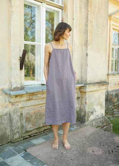 2021 NTG S / Purple Minimal Soft Linen Dress